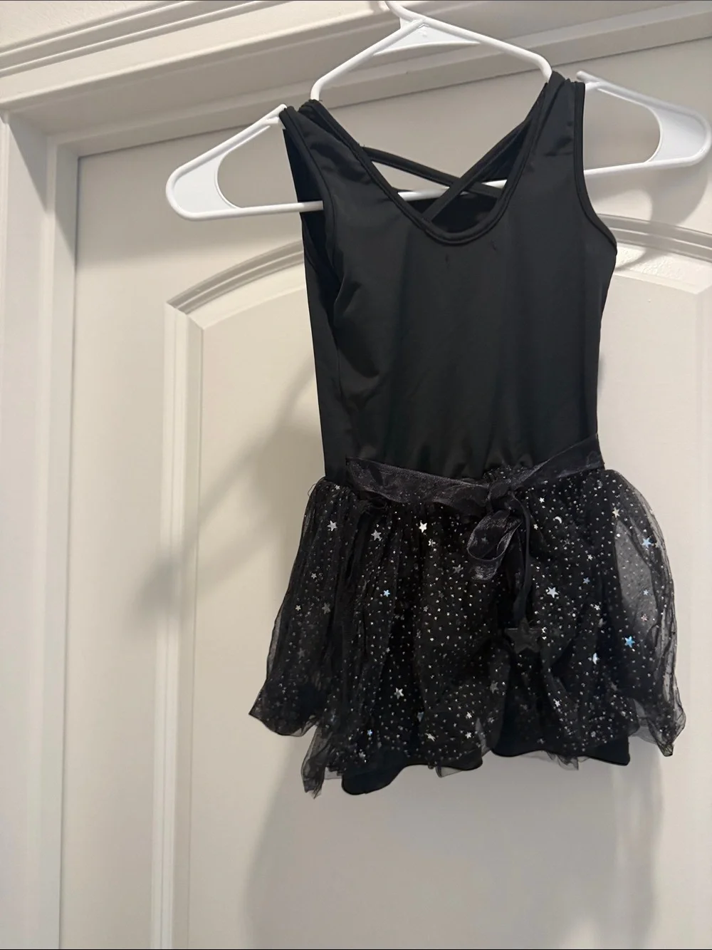 Black Girls' Tutu Costume with Red Polka Dot Bow